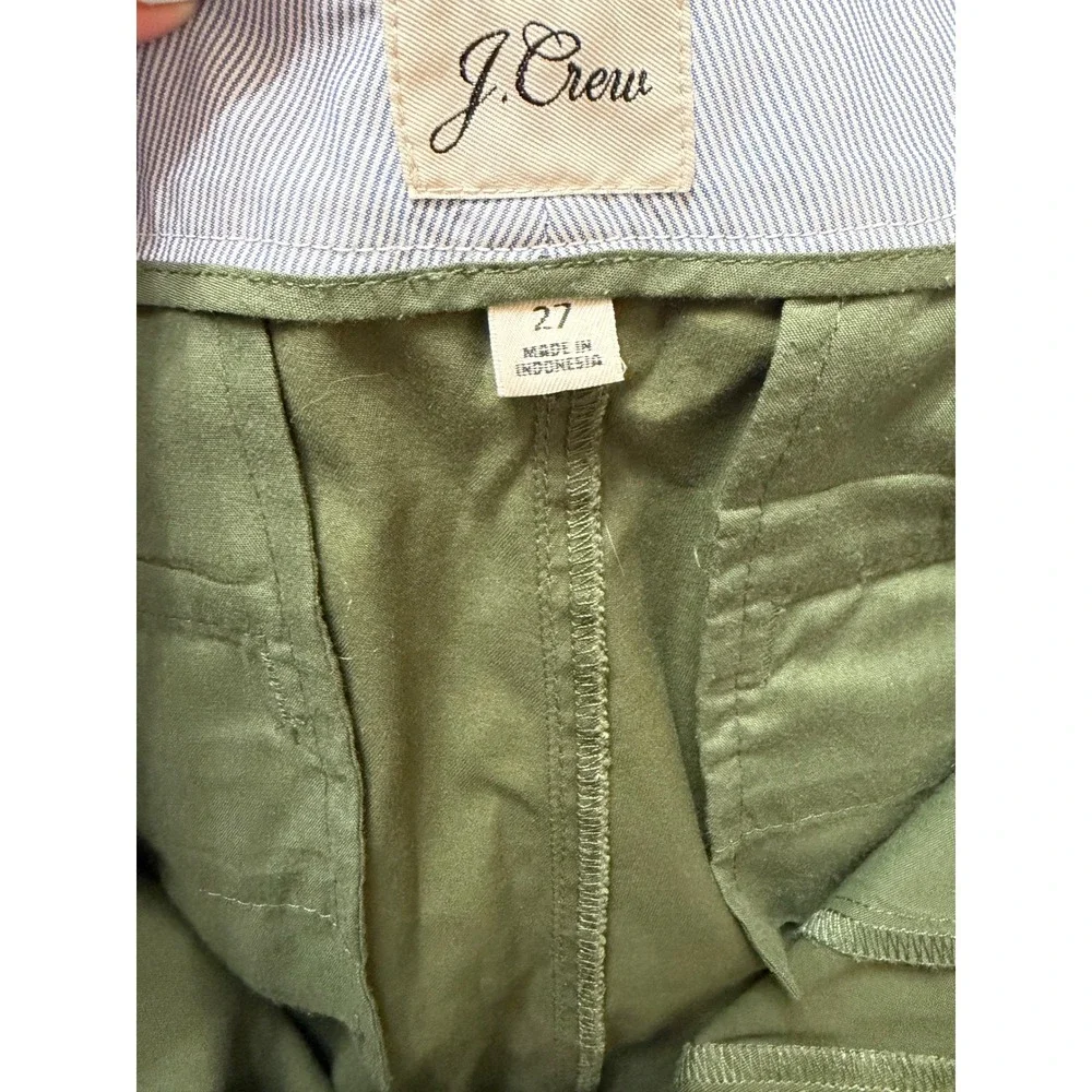 J.Crew Slim Boyfriend Chino Pants Olive Green Size 27 Cotton Stretch